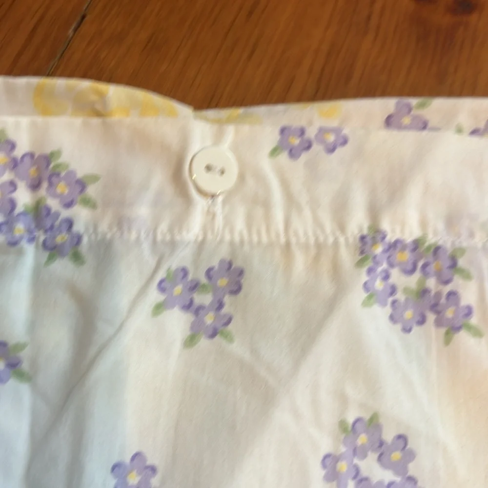 POTTERY BARN KIDS *Twin* Purple/Yellow Floral Duvet Cover 100% Cotton